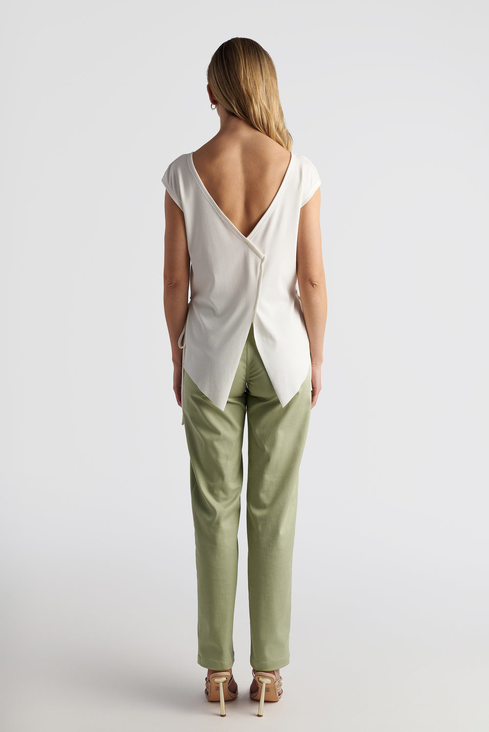 Deep Plunge V-back Top With Side Detail