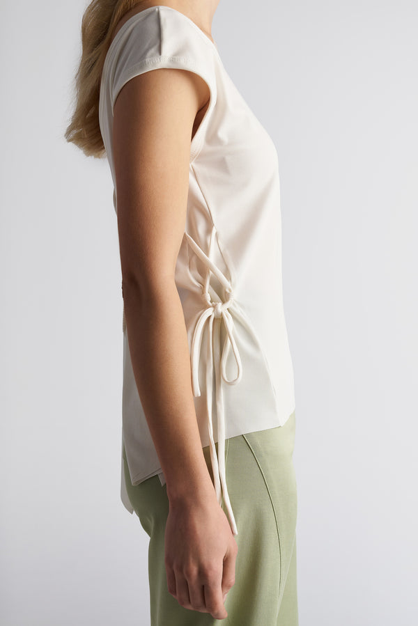 Deep Plunge V-back Top With Side Detail