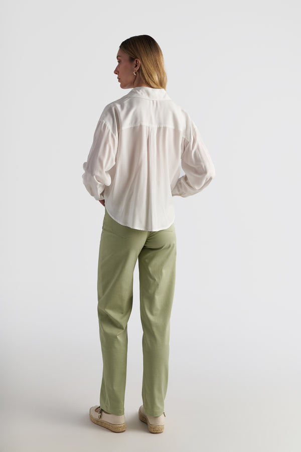 V-Neck Shirt With Twisted Knot Detail