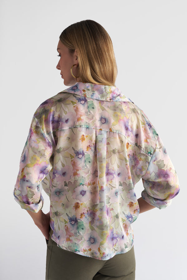 Floral Twisted Knot Front Shirt