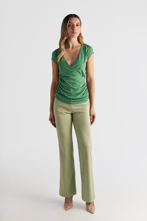 V-Neck Wrap-Style Top