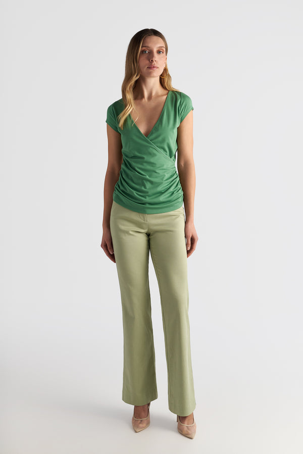 V-Neck Wrap-Style Top