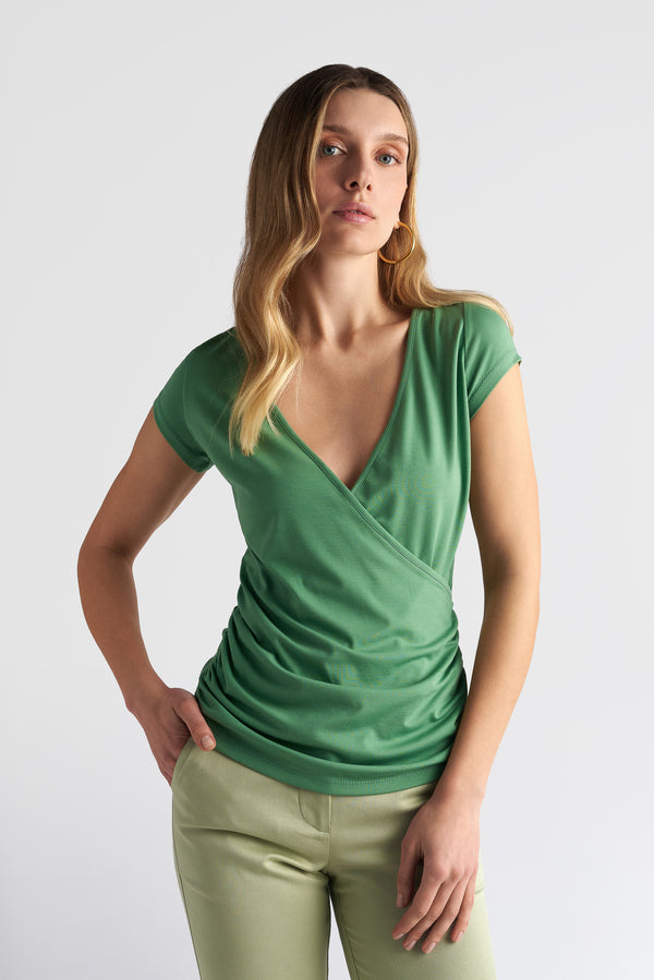 V-Neck Wrap-Style Top