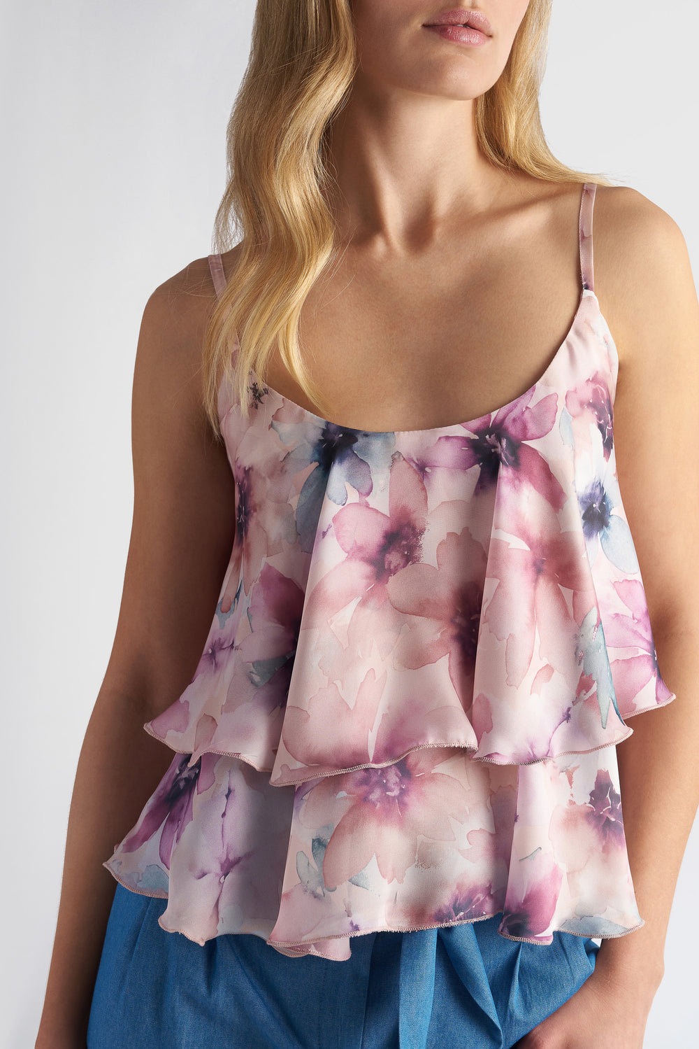 Double Ruffle Floral Top