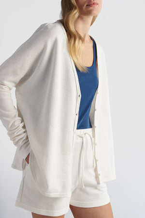 V-Neck Piquet Cardigan