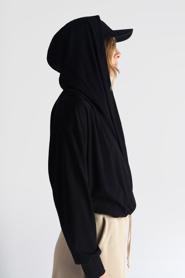 Hoodie Crossed Front Top
