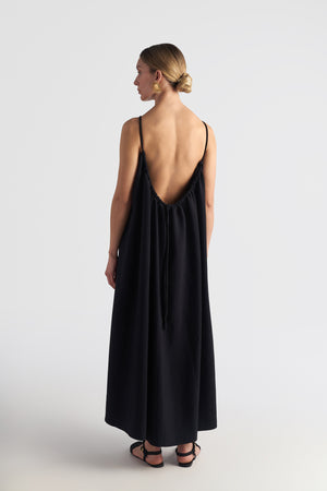 Backless Long Tencel Dress