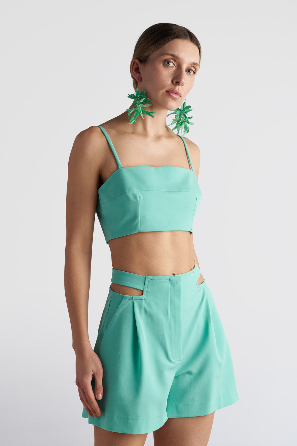 Cut-Out Waist Shorts