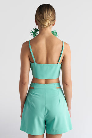 Cut-Out Waist Shorts