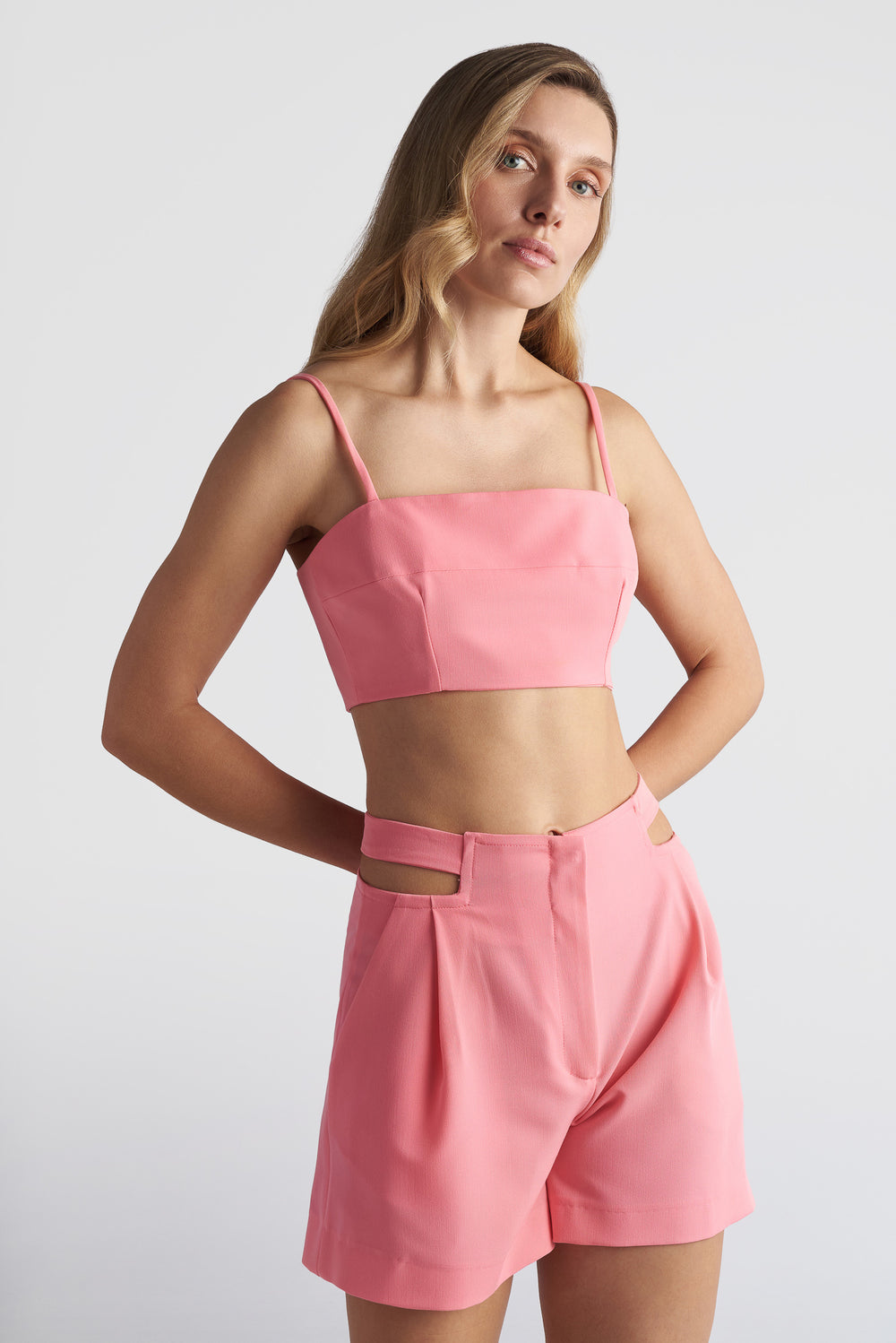 Cut-Out Waist Shorts