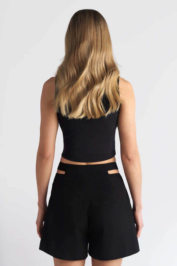 Cut-Out Waist Shorts