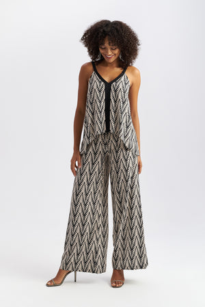 Ethnic Print Flare Trousers