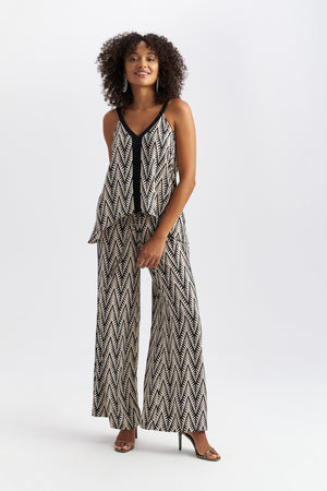 Ethnic Print Flare Trousers