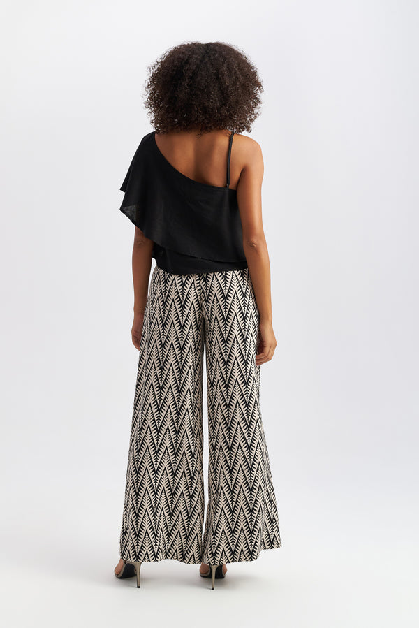 Ethnic Print Flare Trousers