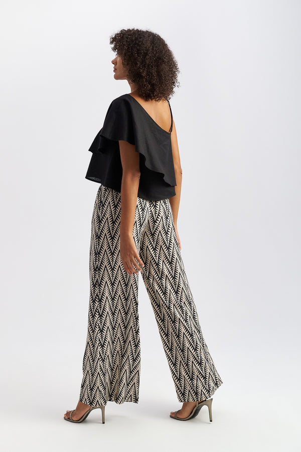 Ethnic Print Flare Trousers