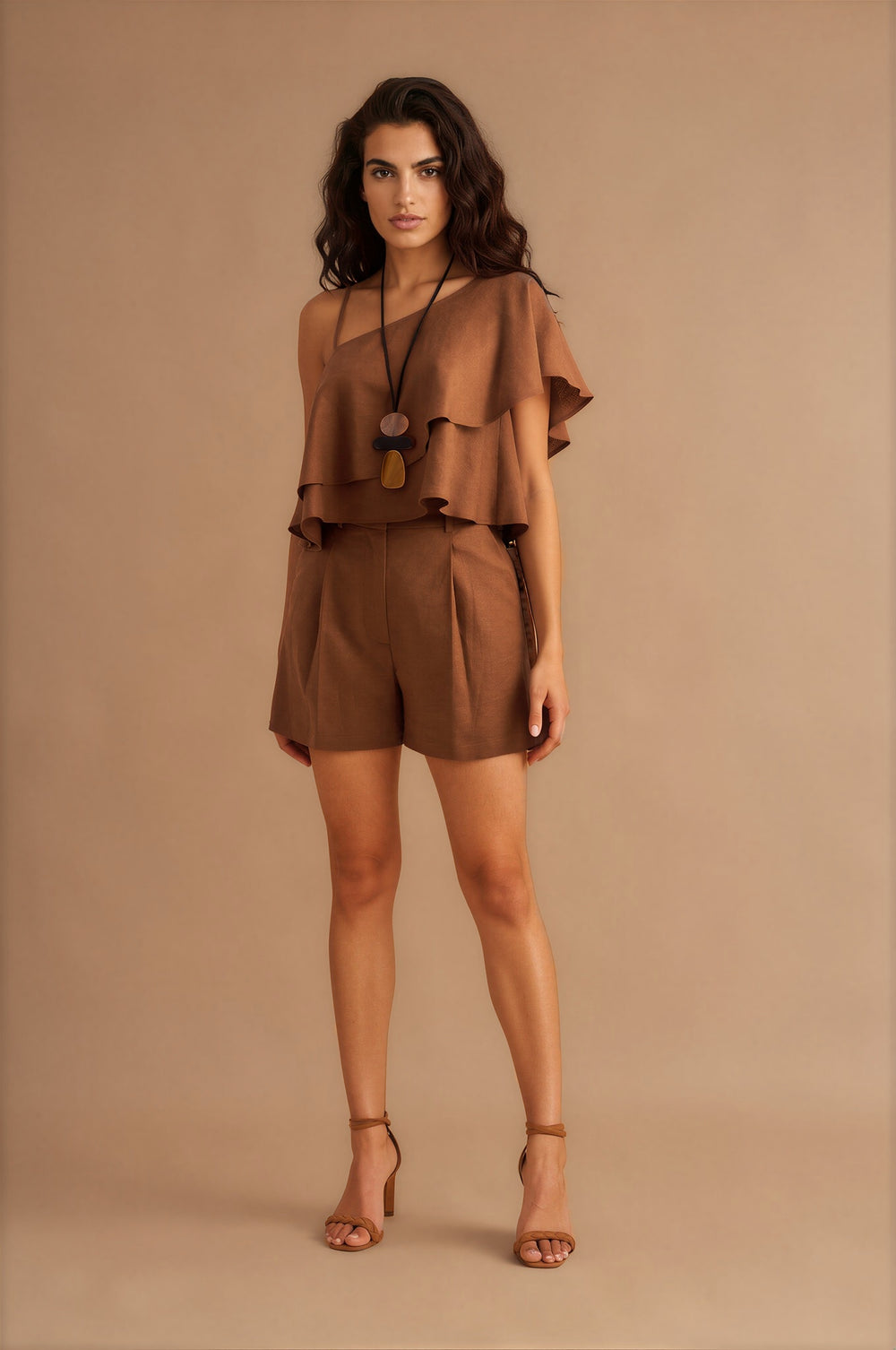 Dune Linen Shorts Brown