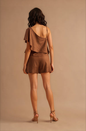 Dune Linen Shorts Brown