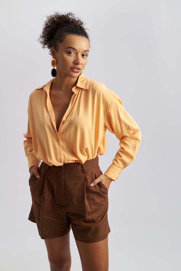 V-Neck Shirt With Twisted Knot Detail