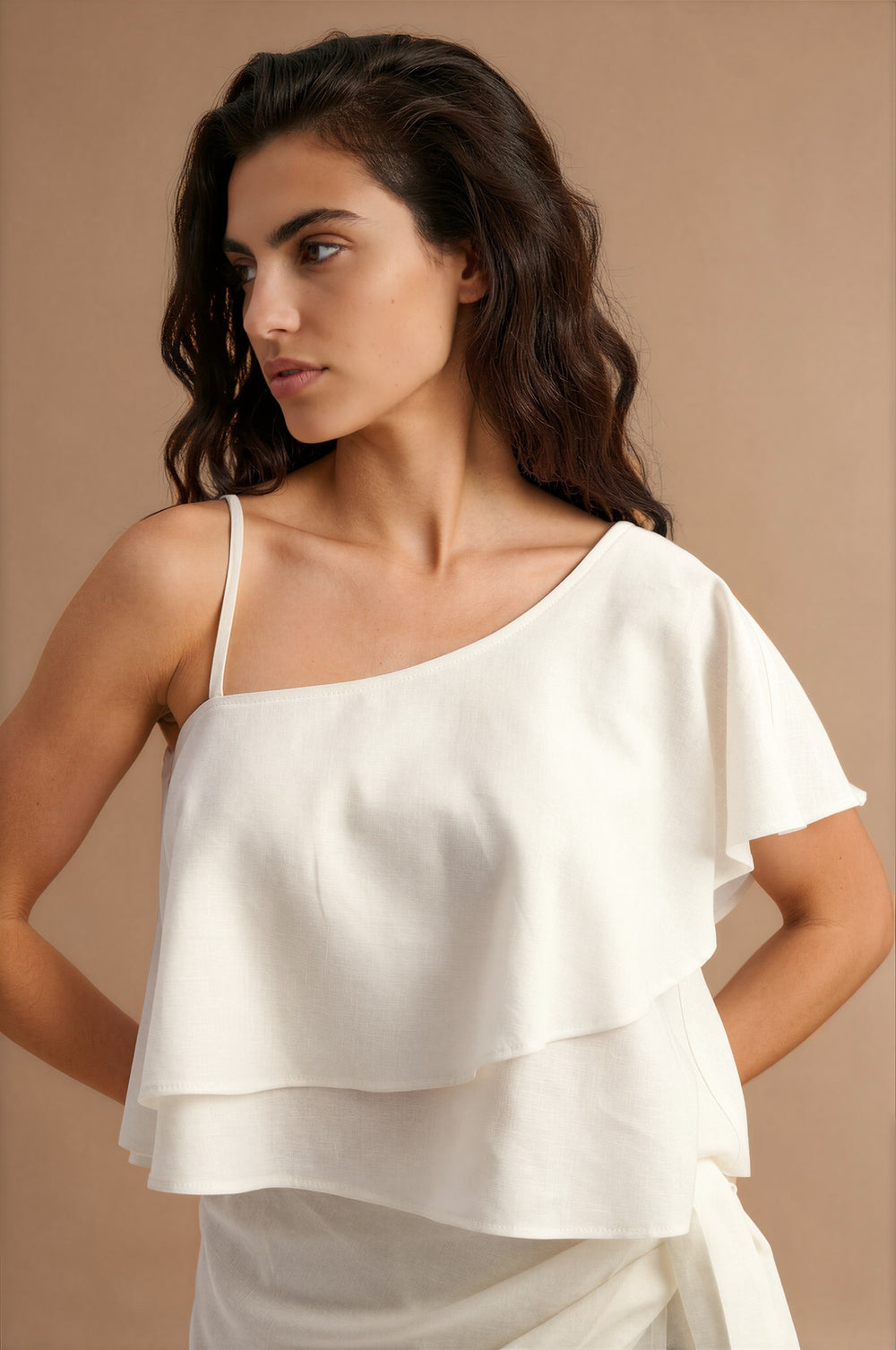 Dune One Shoulder Top White