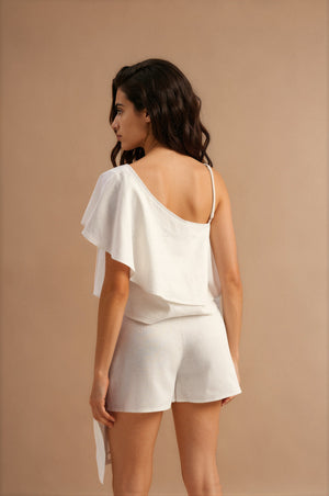 Dune One Shoulder Top White