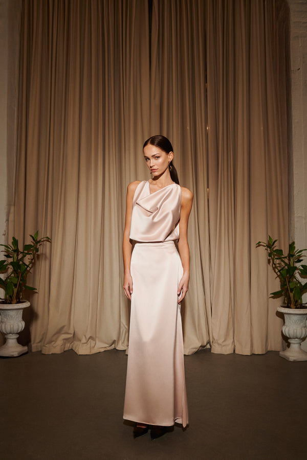 Satin Skirt Champagne