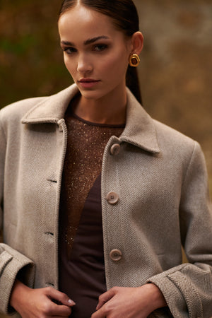 Short Blazer Coat Mocha