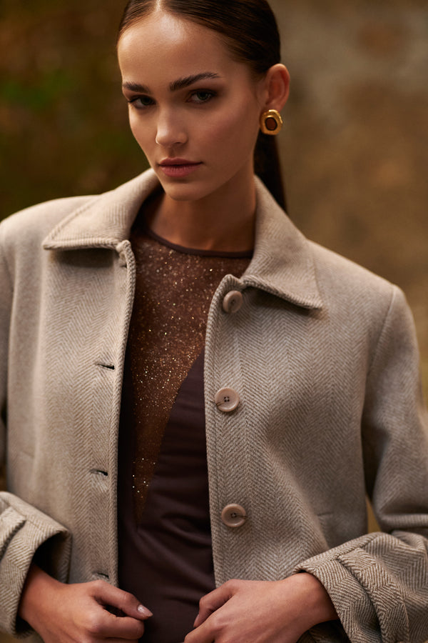 Short Blazer Coat Mocha