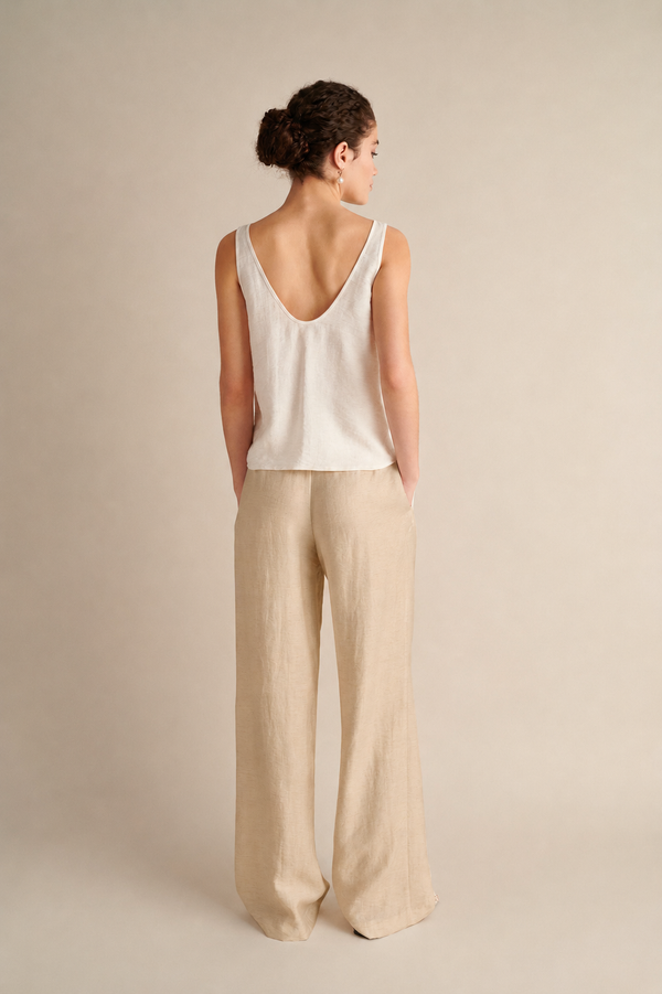 Wide Leg Pants Beige