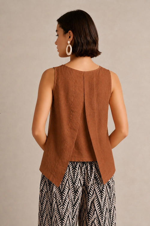 Linen Layered Back Top