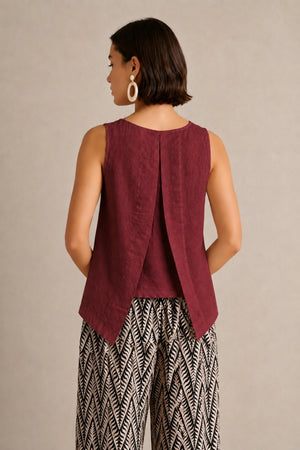 Linen Layered Back Top