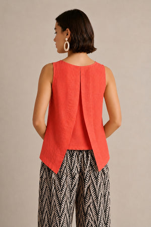 Linen Layered Back Top