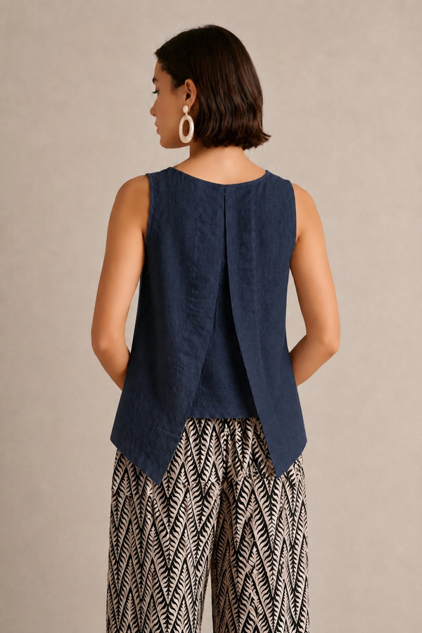 Linen Layered Back Top