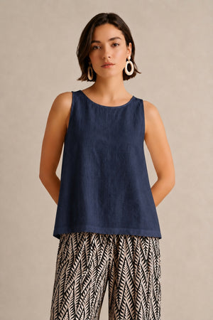 Linen Layered Back Top