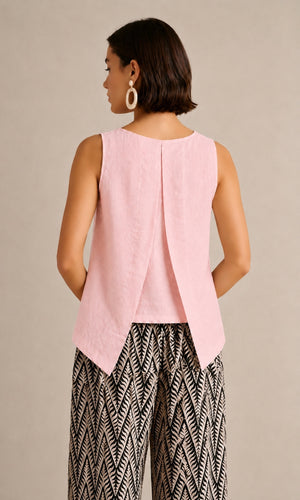 Linen Layered Back Top