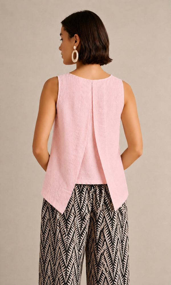 Linen Layered Back Top