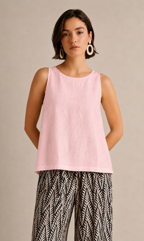 Linen Layered Back Top