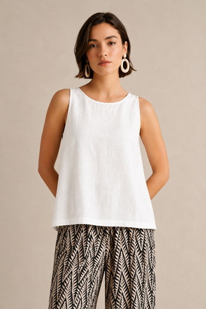 Linen Layered Back Top