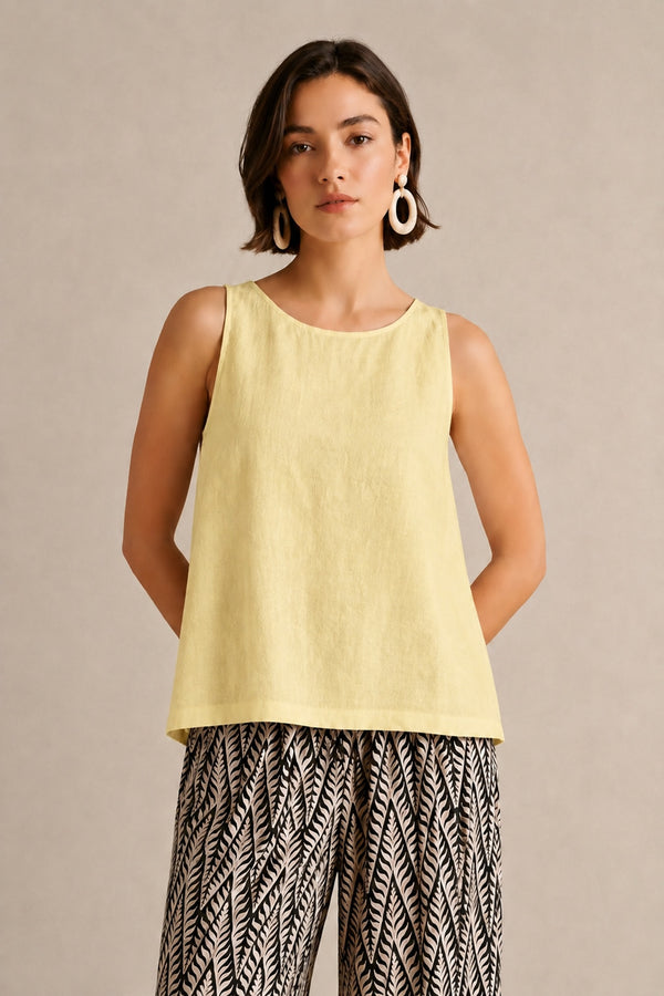 Linen Layered Back Top