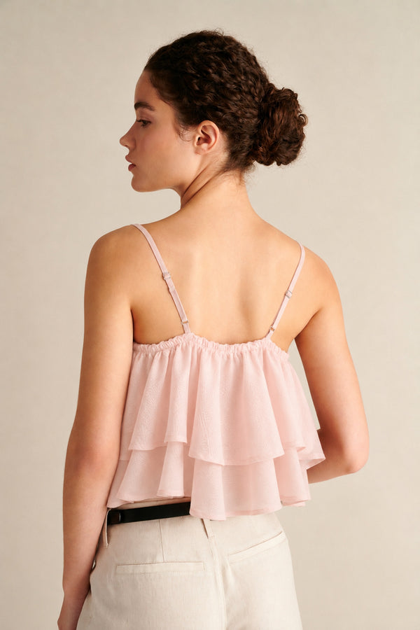 Dune Linen Ruffle Top