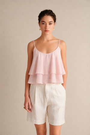 Dune Linen Ruffle Top