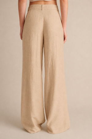 Wide Leg Pants Beige