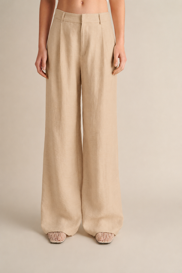 Wide Leg Pants Beige