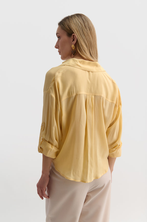 V-Neck Shirt With Twisted Knot Detail