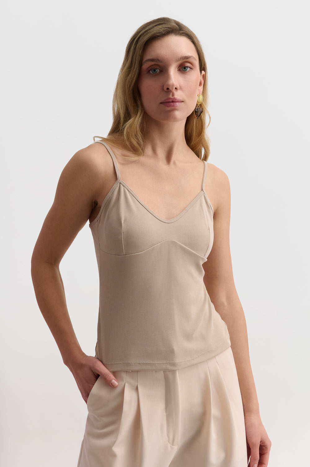 Strappy V-neck Tank Top