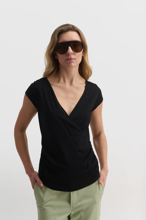 V-Neck Wrap-Style Top