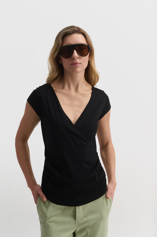 V-Neck Wrap-Style Top