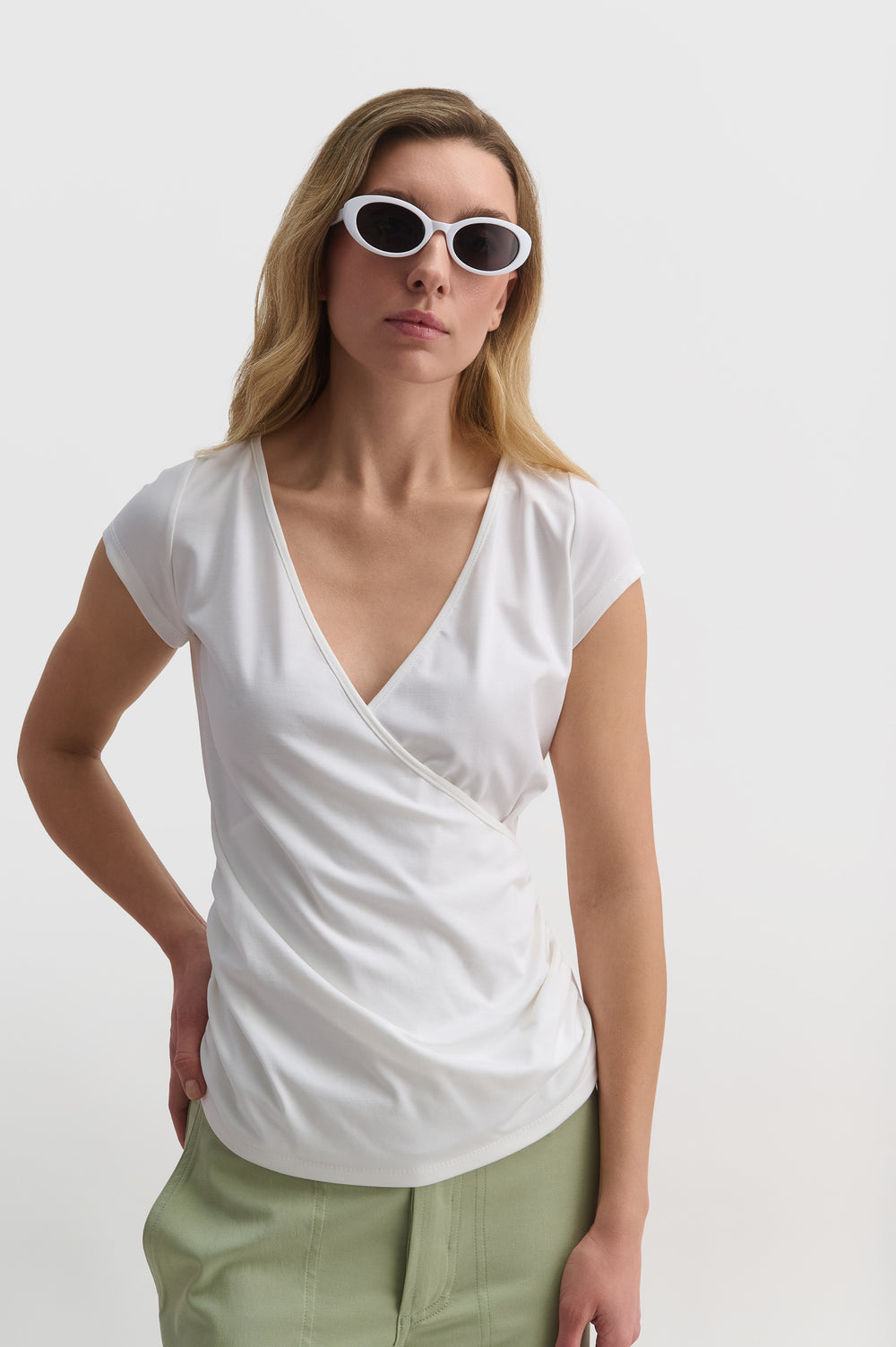 V-Neck Wrap-Style Top