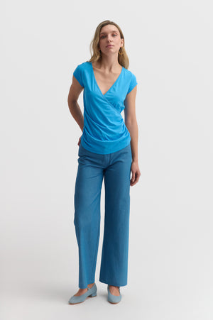 V-Neck Wrap-Style Top