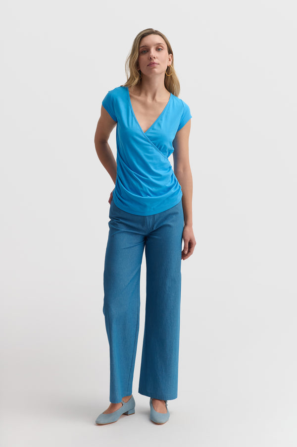 V-Neck Wrap-Style Top