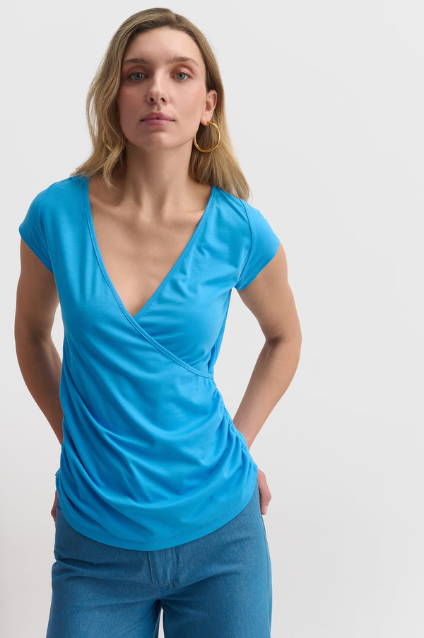 V-Neck Wrap-Style Top